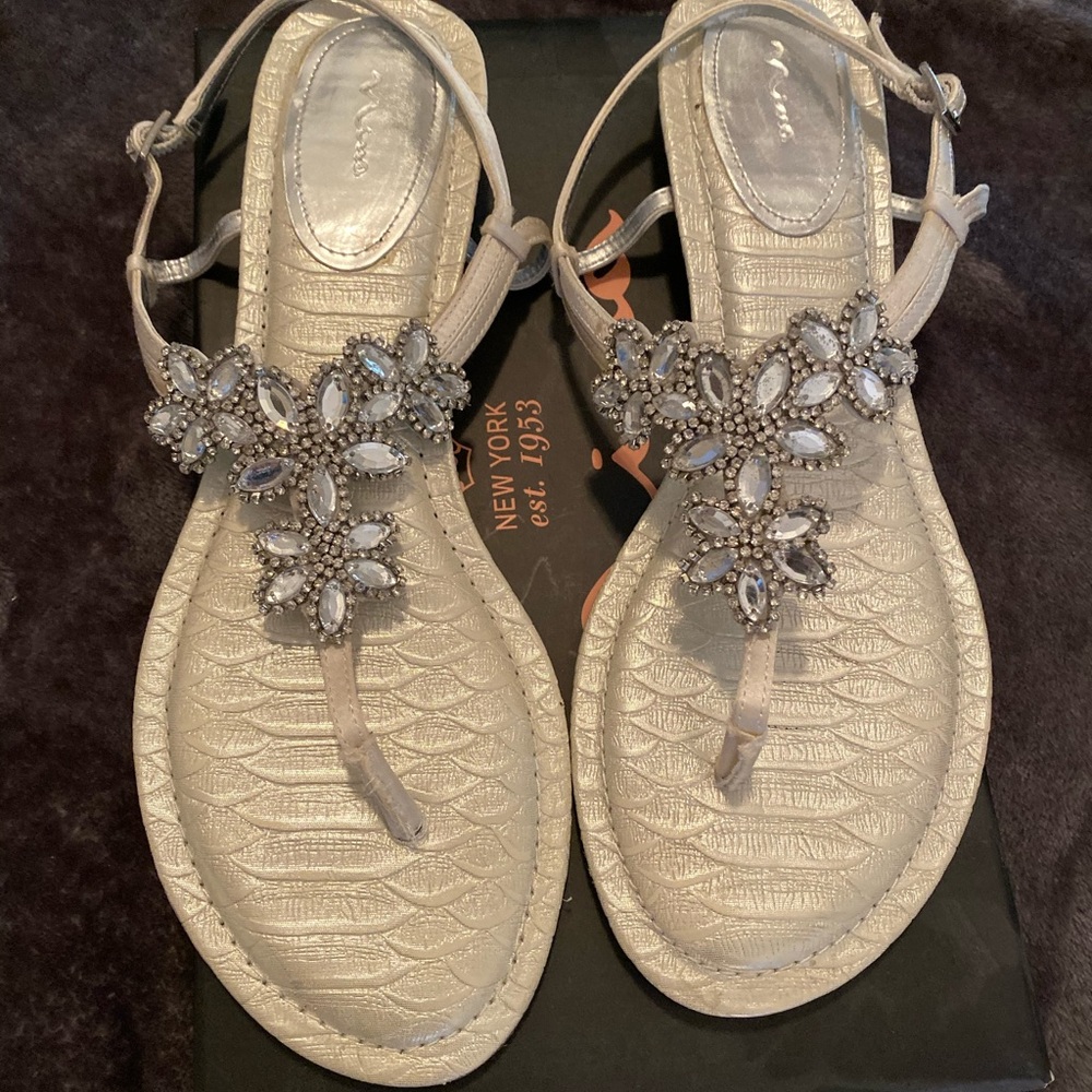 Nina Ivory crystal sandals